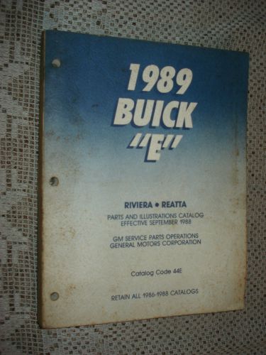 1989 buick reatta riviera parts catalog original numbers book manual oem