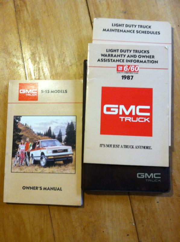  owners manual 1987 gmc s-15 with great looking outside case show rm condition