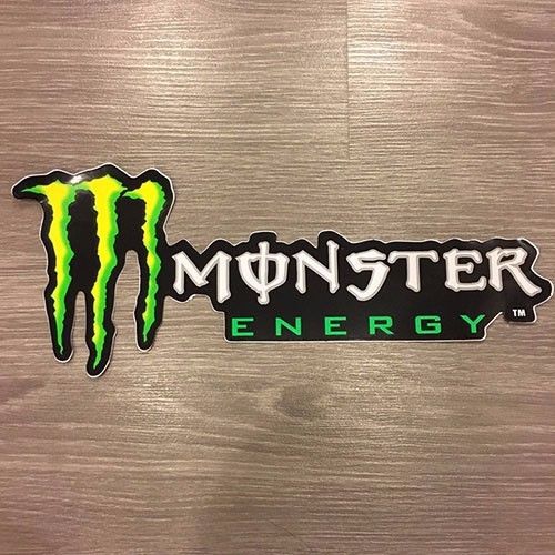 Monster energy drink logo sticker decals sponsor sheet bike racing 10x3.5 &#034;