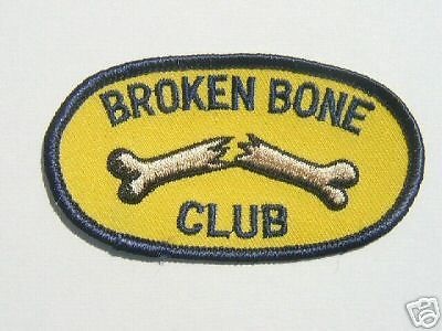 Motorcycle patch biker trike 3.25" x 2" broken bone club