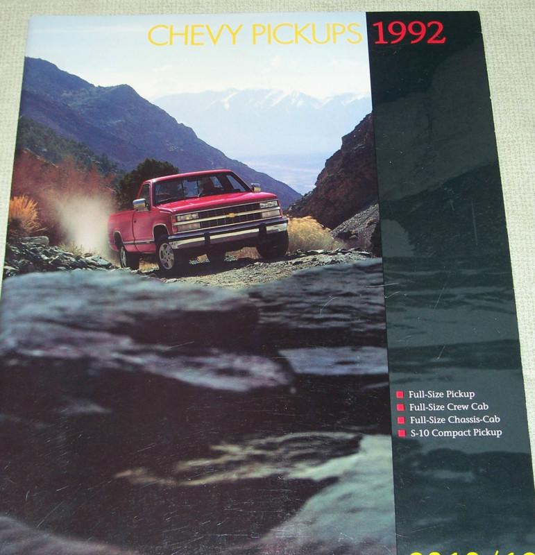 1992 chevrolet pickup truck sales brochure incls.s10