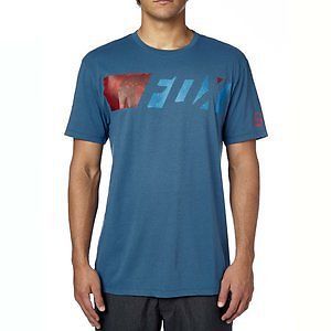 Fox racing eruption mens short sleeve premium t-shirt blue steel