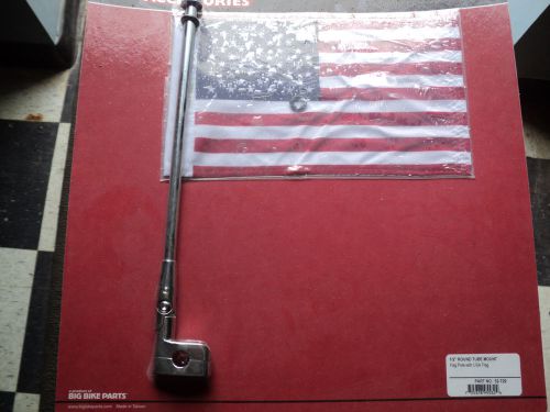 Motorcycle flag pole with american flag 1/2&#034; tube mount folds down