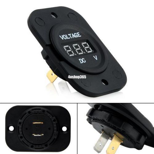Dc 12-24v motorcycle led digital display voltmeter voltage meter round panel 7c