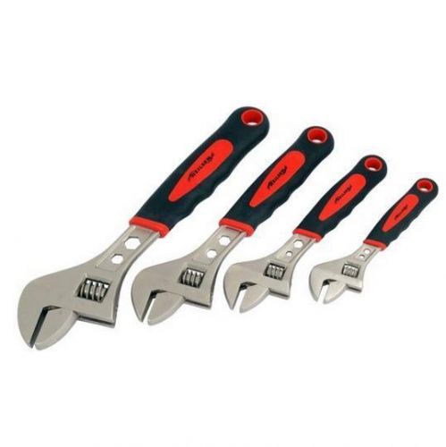 Ct1072 4pc quality adjustable wrench spanner set 6,8,10 and 12&#034; soft grip h/dles