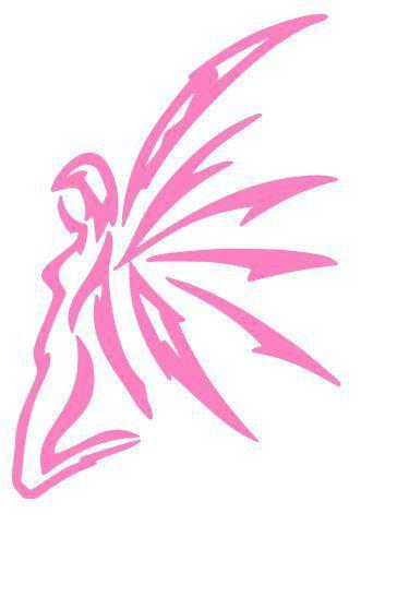 Tribal fairy - cute girly car truck window decal (6" x 4" vinyl)