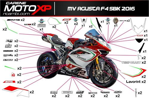 Stickers decal moto mv agusta f4  sbk 2016