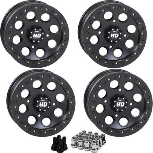 Sti hd bead lock utv wheels/rims black 12" yamaha kodiak 700 2016 - 4 pack