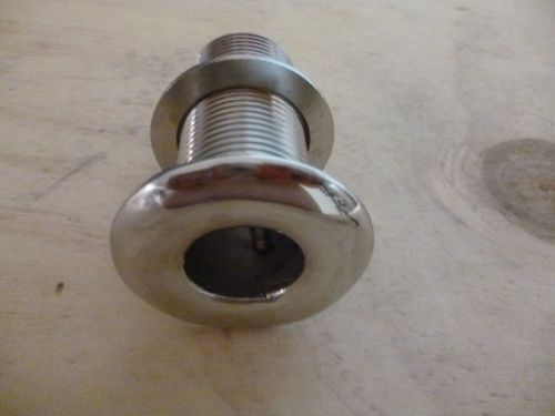 Through hull fitting  1/2&#034;bsp threaded  .316 stainless steel  polished face .