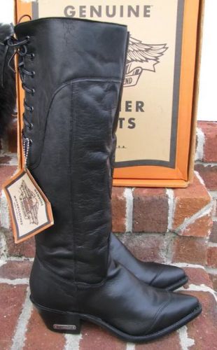 Vintage women harley-davidson western cowboy girl boots sz 7.5 rare nwt d3516