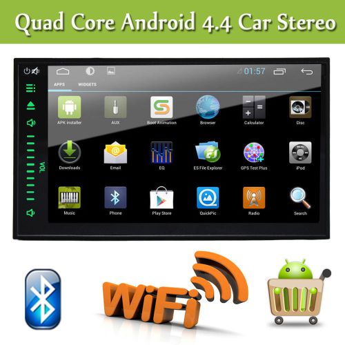 7&#034; 2din android4.4 capacitive tablet gps nav car stereo dvd player quad-core+cam