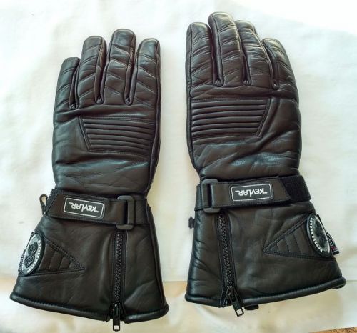 Double eagle kevlar thinsulate hipora leather gauntlet gloves men's xlarge black
