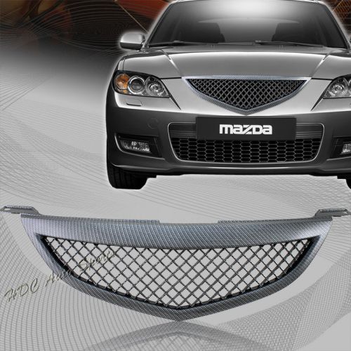 For 2004-2006 mazda 3 sedan abs plastic carbon look front bumper grille grill