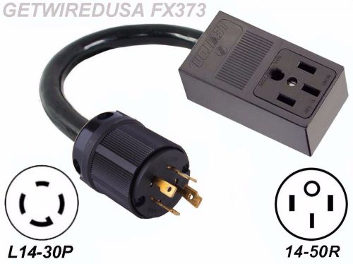 Rv 4-prong 14-50r receptacle to l14-30p generat twist lock plug camper adapter