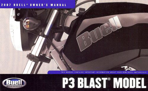 2007 buell p3 blast motorcycle owners manual -new-buell p3 blast-buell p3 blast