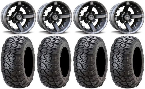 Fairway alloys battle wheels 12&#034; 23x10-12 ultracross tires ez-go &amp; club car