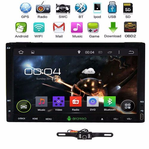 Hd android4.4 3g wifi gps 7&#034; double 2din car radio stereo dvd player ipod+camera
