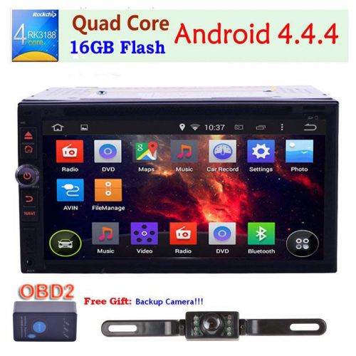 7'' gps nav wifi 2din android quad core in dash car stereo radio dvd player obd2