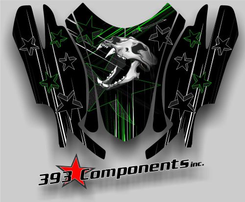 Arctic cat firecat sabercat f5 f6 f7 2003-2006 graphics decal skull hood green