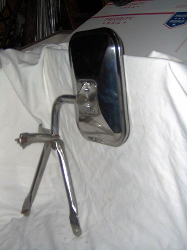 Vintage stainless steel truck rv universal mirror