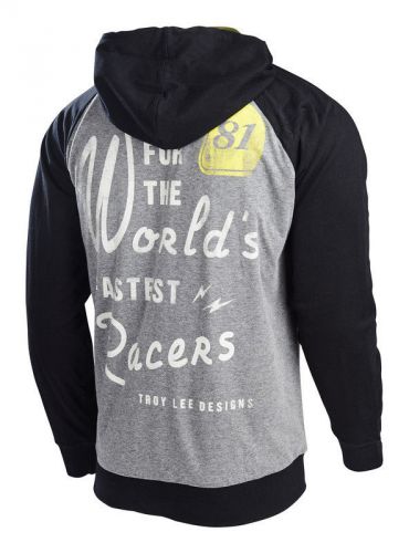 Troy lee designs doubles zip-up hoodie sweatshirt - heather gray - all sizes