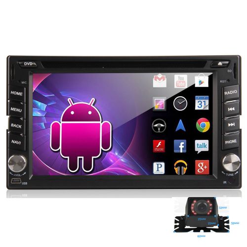 Android 4.4 os 6.2" car stereo radio double 2 din 3g wifi gps dvd player+camera
