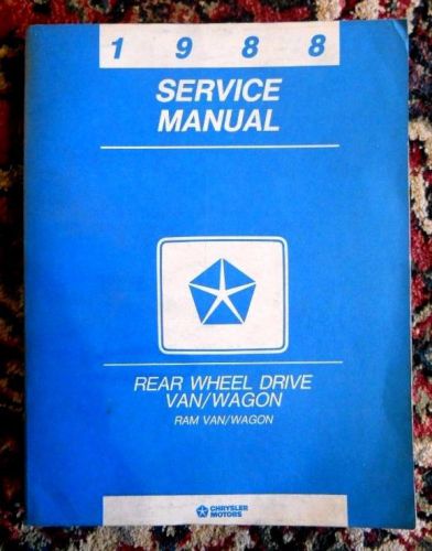 Chrysler 1988 service manual, rear wheel drive van / wagon, ram van/wagon