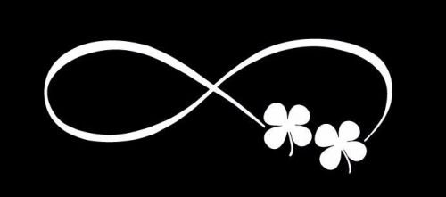 Infinity 4 leaf clover lucky charm sticker vinyl decal car window, bumper laptop