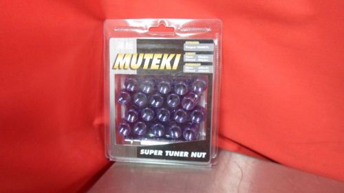 Muteki chrome purple open end lug nuts m12xp1.25 12x1.25 with wheel lock 31885 l