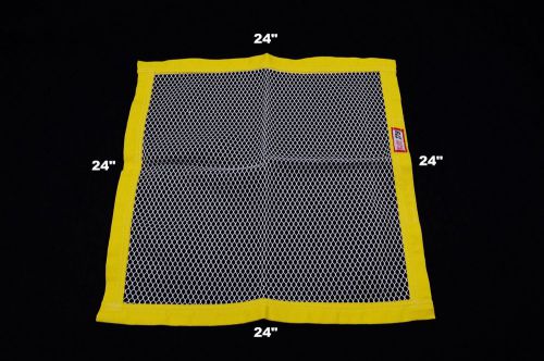 Rjs racing yellow &amp; white mesh square window net 24&#034; x 24&#034;