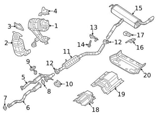 Genuine 2014-2016 jeep cherokee muffler &amp; pipe hanger 68141918ab