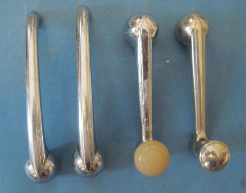 Nice used group of 2 inside door handles 2 window cranks  1934-1936 gm chevy old