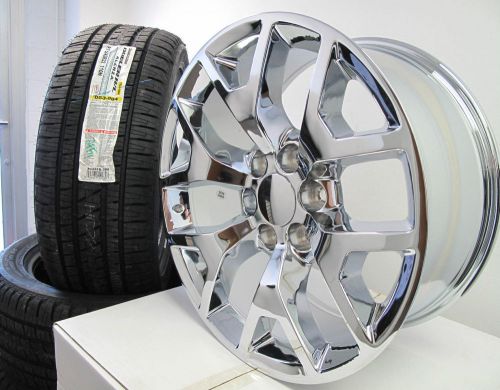 22&#034; gmc yukon sierra factory style chrome wheels 5656 bridgestone tires 2854522
