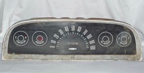 Vintage chevy instrument dash cluster - speedometer, oil, gas, temp, generator