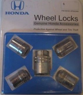 Honda oem wheel locks p/n 08181-sfoa2ah exposed