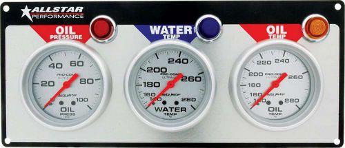 Allstar performance 3 gauge panel a/m op/wt/ot ultra-lite