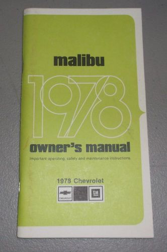 1978 chevrolet malibu owners manual original