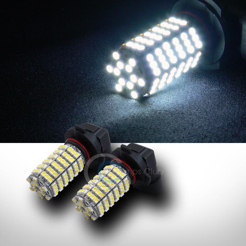 2x white 9005/hb3/h10 120 smd led daytime running light drl lamp bulbs 9055 9050