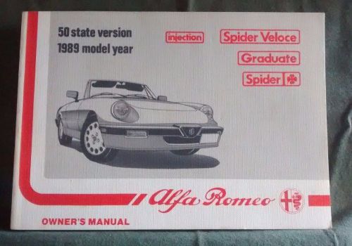Alfa romeo 1989 owners manual