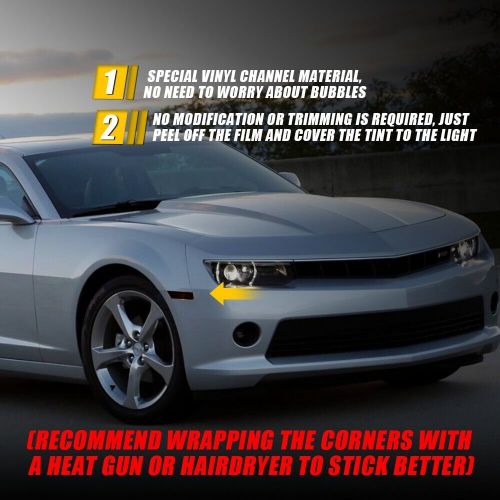 For 10-15 Chevrolet Camaro smoke Front+Rear side Market light Blackout Kit Vinyl, US $13.99, image 4