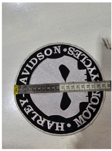 Harley Davidson Large Round Patch Black and White, AU $10.00, image 2