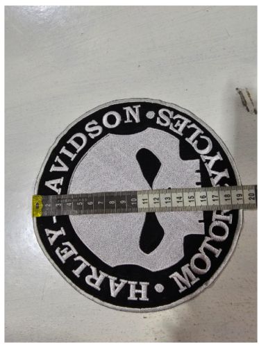 Harley Davidson Large Round Patch Black and White, AU $10.00, image 4