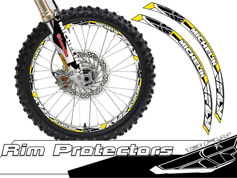16 & 19 inch dirtbike rim protectors 16" wheel decals dirt bike tape graphics fy