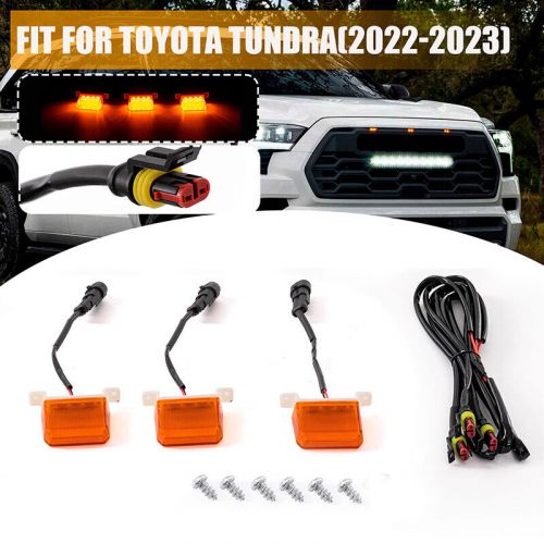3pcs For 2022-2024 Toyota Tundra for PRO LED Front Grille Lights Kit Amber Lamp, US $62.21, image 11