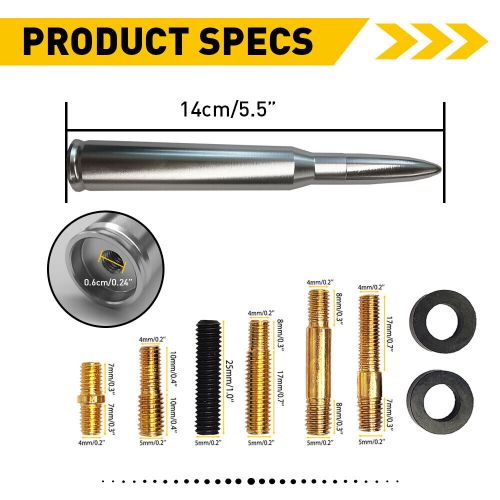 BULLET ANTENNA CALIBER 50 CAL for TRUCK RAM DODGE 1500 F150 FORD RAPTOR BRONCO, US $12.19, image 7