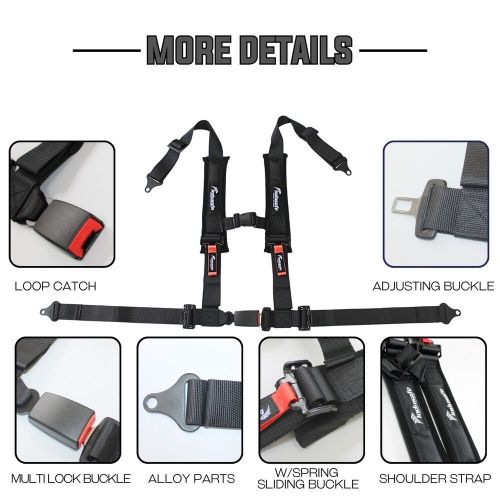 Indusafe 2'' 4-Point Racing Seat Belt Harness,Quick Release Go-Kart UTV ATV 4x4, US $69.99, image 26