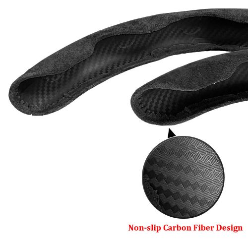 2x Universal 14"- 16" Car Steering Wheel Booster Cover Black Suede Anti-slip USA, US $11.99, image 2