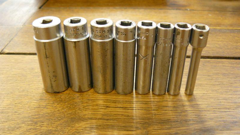 Snap on  6 point deep socket set 1/4" drive- 8 pieces