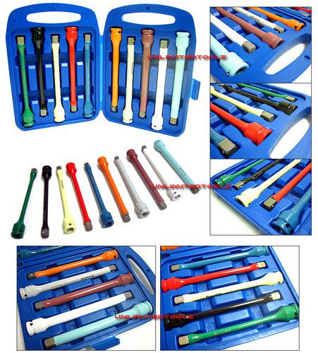 10 Pcs Torque Extension Bar Auto Impact Socket W/Case No Damage Color Coded New, US $126.49, image 2