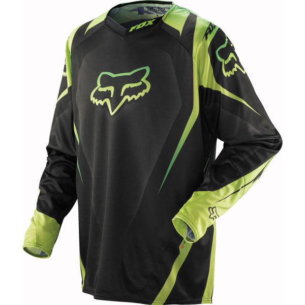 Black/green m fox racing 360 vibron jersey 2013 model
